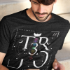 TR3JO Black Shirt Meditation Chakras Design