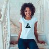 Chakras Meditation TR3JO Mystical Design Women’s short white sleeve t-shirt