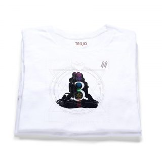 Chakras Meditation TR3JO Mystical Design Women’s short white sleeve t-shirt