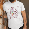 Chakras Meditation TR3JO Mystical Dark Red Design T-Shirt in White