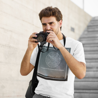 Universe Surrenders Design Men’s organic white cotton t-shirt