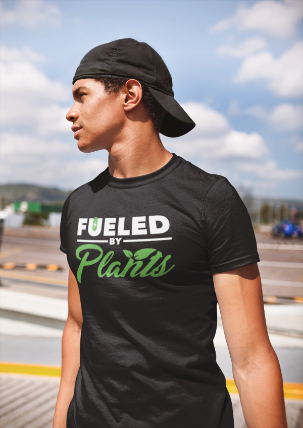 Fueled by plants mens black tshirt