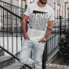 Bend Reality Black and White Big Letters Design Men's Sustainable T-Shirt