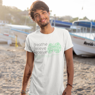 Breath Believe Receive Design Men's short sleeve T-shirt in white