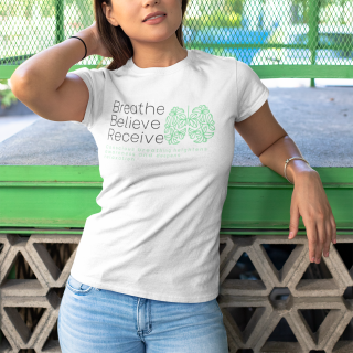 Breath Believe Receive Design Women's short sleeve T-shirt in white