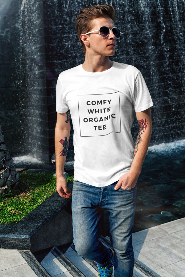 Comfy White Organic Tee Design Men's organic cotton t-shirt