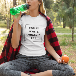 Comfy White Organic Tee Desing Women's organic cotton t-shirt