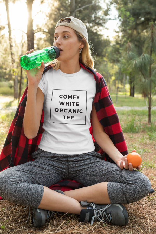 Comfy White Organic Tee Desing Women's organic cotton t-shirt