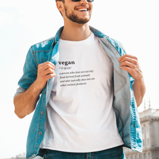 Vegan Dictionary Design Short-Sleeve Men's T-Shirt in white