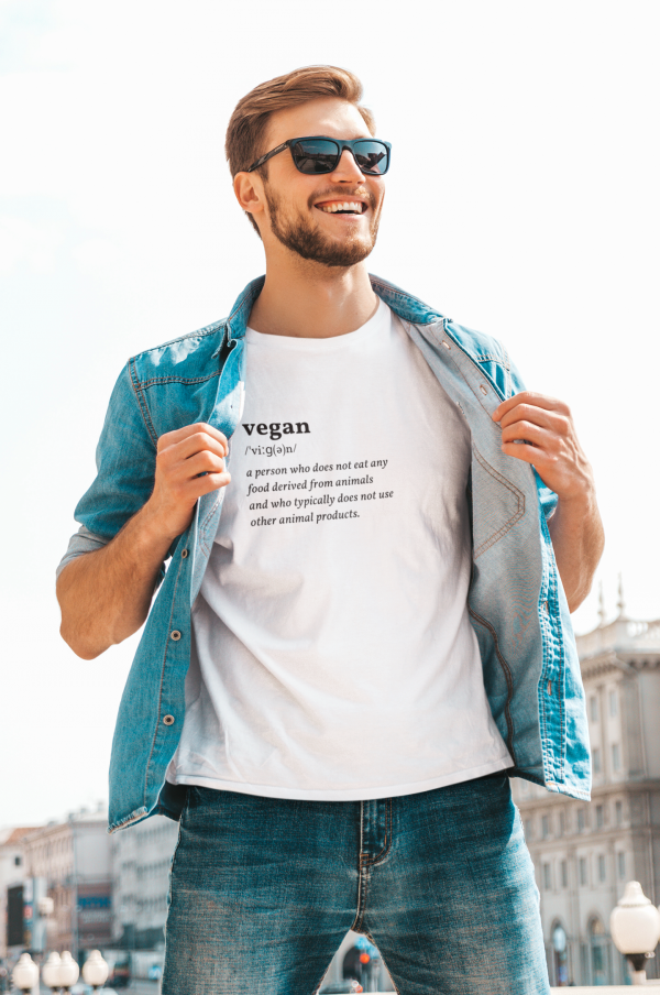 Vegan Dictionary Design Short-Sleeve Men's T-Shirt in white