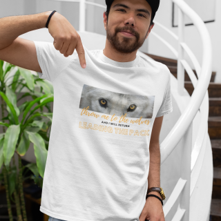 Throw Me To The Wolves Design Men's Sustainable Tee in white